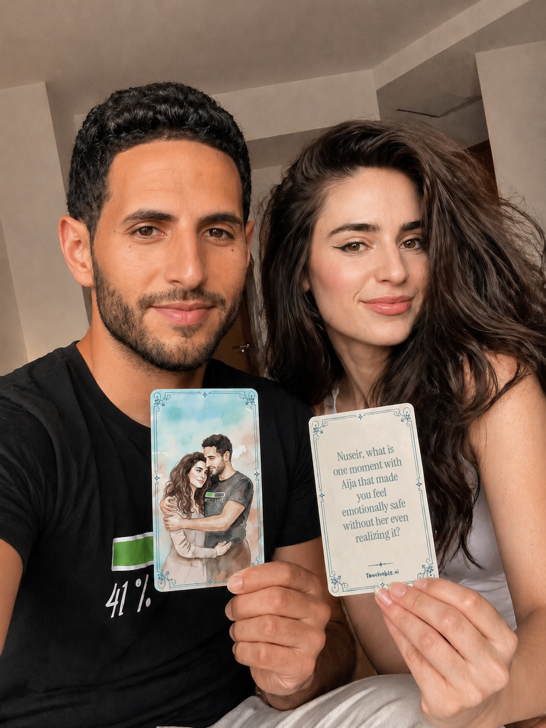 NAS Daily holding personalized cards