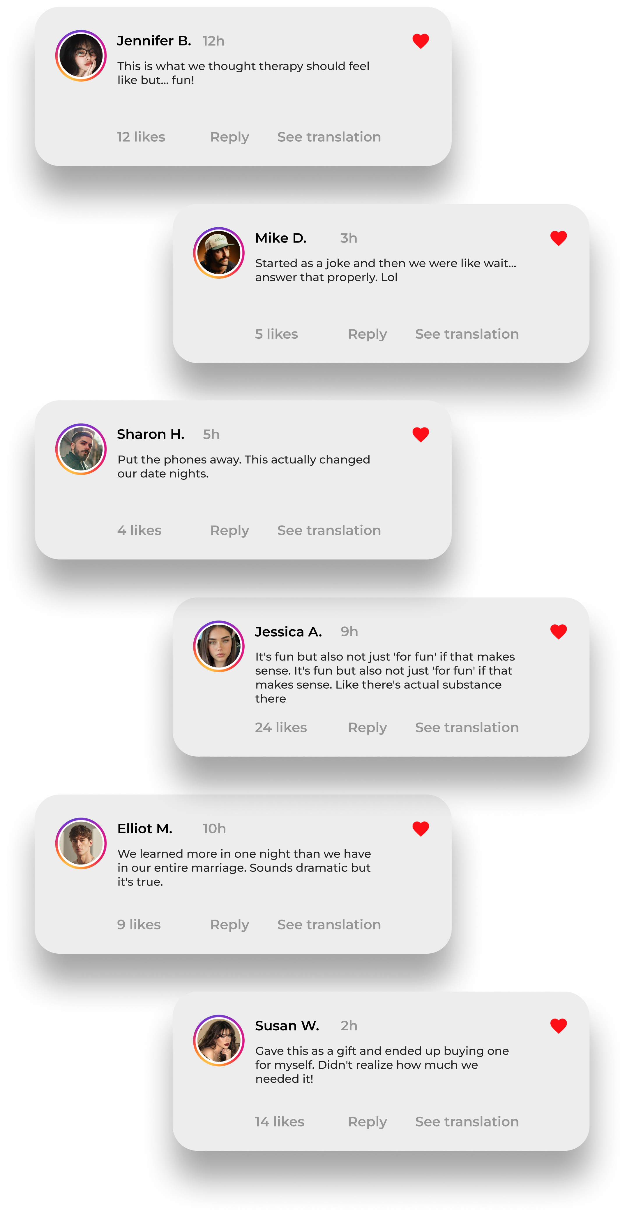 Touchable community spotlight cards
